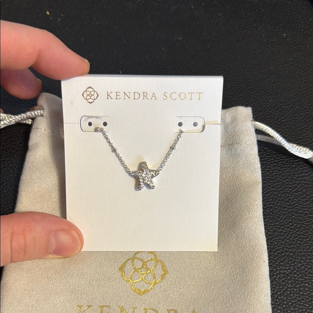 Kendra Scott Jae Silver Star Pave Short Pendant Necklace